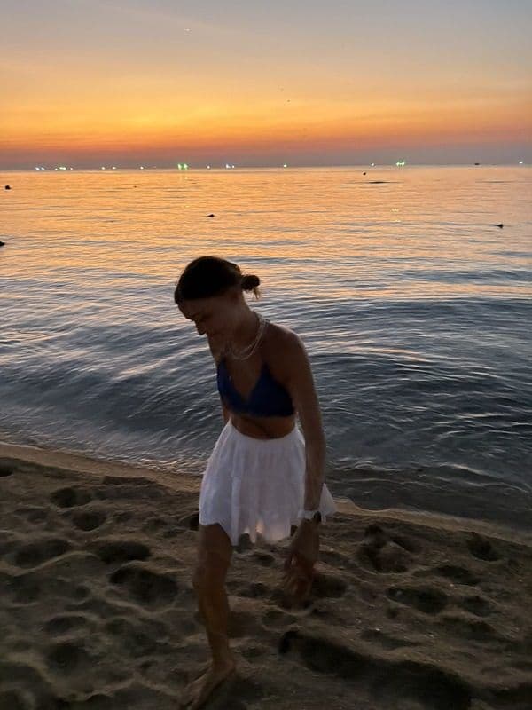 Silhouette on a beach at sunset